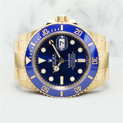 rolex submariner full gold blue